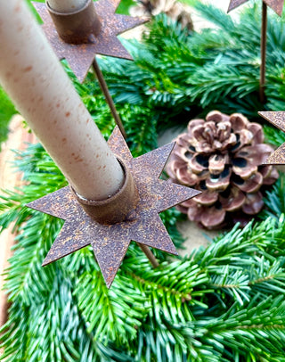 Kerzenhalter für Stabkerzen in Sternform zum Einschrauben