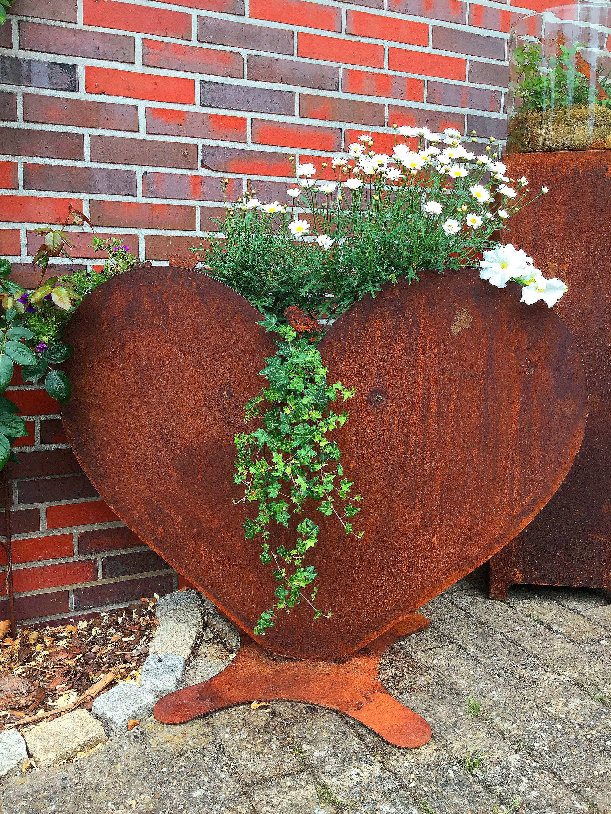 Herz Aus Steinguss Zum Bepflanzen – 39 Cm Hoch, Frostsicher, Für Garten & Terrasse